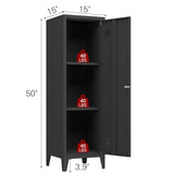 Epochsteele Metal Storage Cabinet with Lock & 2 Keys 50" Metal Locking Cabinet with Shelves for Home & Office, Freestanding Multi-Use Organizer for Garage Kitchen - Easy Assembly (Black) Epochsteele