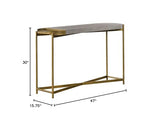 Armen Living LCDUCNCC Dua Grey Concrete Console Table with Antique Brass Armen Living