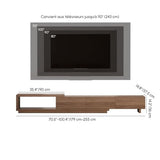 homary Extendable Walnut TV Stand – Modern Media Console with 3 Drawers, Adjustable Length (71"–100") for 80" TV, Living Room Entertainment Storage Cabinet (MDF, Walnut) homary
