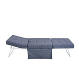 Folding Ottoman Bed with Adjustable Backrest, Futon Couch, Convertible Chair into Sofa Bed for Living Room Apartment Office Small Space Generic