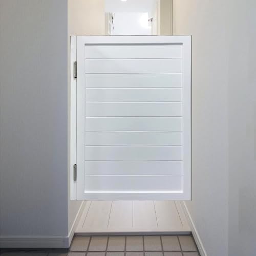 Cafe Door Swinging Door, Modern Style Swing Door with Hinges, Pine Wood Saloon Swinging Door Single Panel, White Interior Partition Door for Shop Entrance Partition, Kitchen, Bar Pub, Coffee Shop (Si