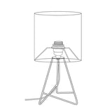 Simple Designs LT2066-WOW 14" Down to the Wire Metal Table Lamp with Fabric Shade, White with White Shade Simple Designs