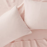 Serta Simply Clean Super Soft Hypoallergenic Stain Resistant Deep Pocket 3 Pieces Solid Bed Sheet Set, Twin XL, Blush Pink Serta
