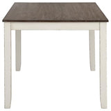 Coaster Home Furnishings - Fortress - Wood - 7-Piece Rectangular Dining Table Set – Farmhouse Style with Double-Cross Back Armless Side Chairs - Dining Room - Vintage White, Chestnut Brown - 190721 Coaster Fine Furniture