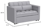 Convertible Sofa Bed, 3-in-1 Multi-Functional Velvet Sleeper Couch Pull-Out Bed, 48'' Loveseat Chaise Lounge with Adjustable Backrest and Pillows, Hidden Side Table for Living Room, Small Space ORRD