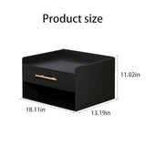 Bamboo Floating Nightstand with Storage Drawer and Modern Open Shelf Cubby，Bedroom, Living Room, Kitchen, Tool Room for use. (Black, Assembly) Dexgva