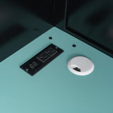 Gaming Loft Bed with Desk and RGB Light, Full Size Wood Loft Bed Frame with Storage Shelves (Blue) Harper & Bright Designs