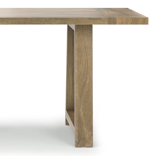 SIMPLIHOME Whitley Dining, Solid Mango Wood Farmhouse-Style Rectangular Kitchen Table in Grey Wash for 4 to 8 People, 72 inches SIMPLIHOME