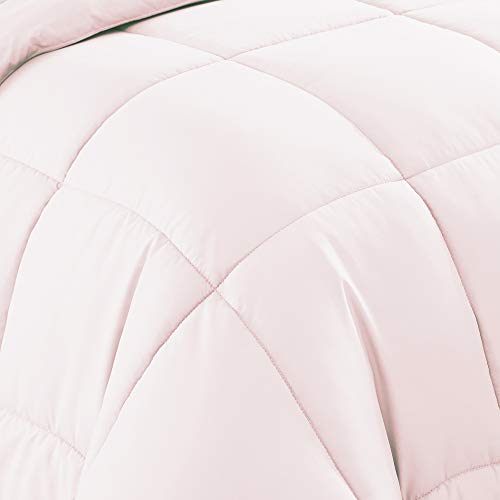 Sweet Home Collection Down Alternative Comforter All Season Warmth Luxurious Plush Loft Microfiber Fill Duvet Insert Bedding, Twin, Pale Pink Sweet Home Collection