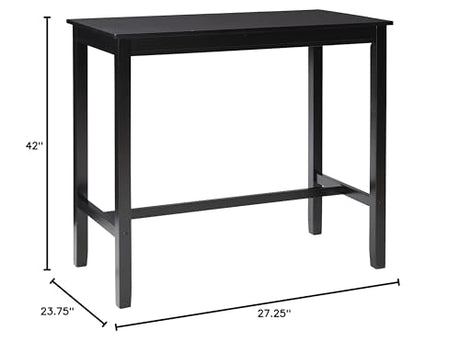 Linon 42 inch Bar Height Pub Claridge Table, Black Linon