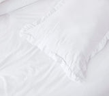 Chezmoi Collection Nora White Comforter Set Full Size 3-Piece Fluffy Soft Stone-Washed Ruffled Shabby Chic Bedding for All Season Chezmoi Collection
