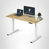 FlexiSpot E6 Solid Wood 3-Stage Dual Motor 55 x 24 Electric Standing Desk, Holds 220 lbs, Adjustable Height w/ Memory Presets, Butcher Block Rubberwood Desktop & White Frame, Ships in 2 Boxes FLEXISPOT