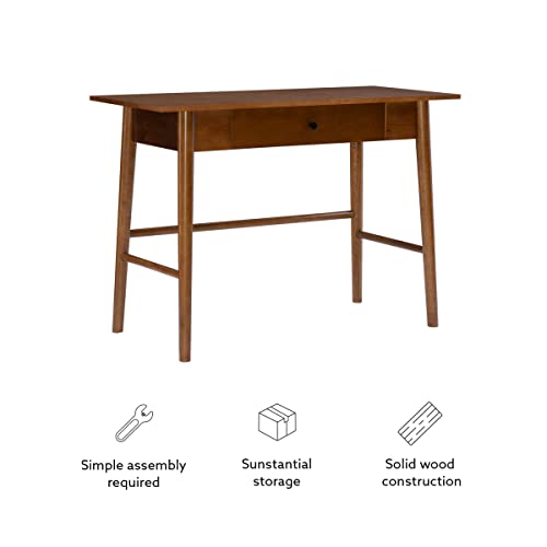 Linon Melissa Mid-Century Walnut Desk, 42" W x 19" D x 30" H Linon
