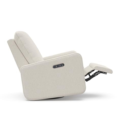 Graco Teddi Power Recliner Swivel Glider, Electronic Power Recline, Oeko-TEX 100 Certified, USB-A & USB-C Charger, Premium Cushioning & Comfort – (Dune Basketweave)