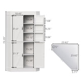 Gyfimoie Corner Cabinet,Kitchen Pantry Storage Cabinet,Freestanding Buffet Hutch with 4 Doors and Shelves,Tall Food Pantry Farmhouse Furniture with Side Rack for Kitchen Dining Room (White) Gyfimoie