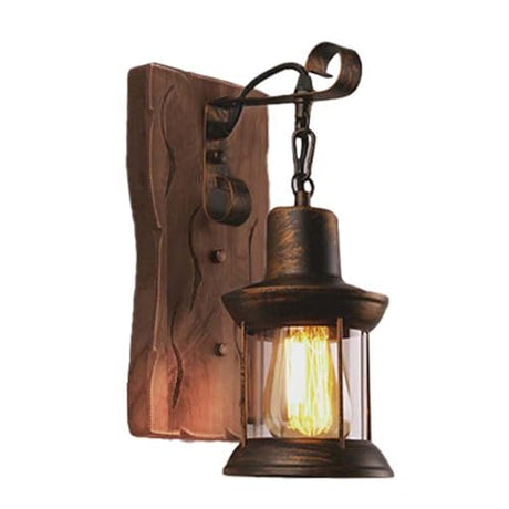 LightInTheBox Retro Rustic Wall Sconces, Industrial Vintage Wall Light Fixtures Farmhouse Antique Wooden Wall Lamp for Aisle, Vanity Mirror, Hallway, Bedroom Beside, Bar (1PCS) LightInTheBox