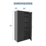 Sandusky Lee CA41361872-09 Classic Garage Storage Cabinet, Steel Utility Cabinet with Adjustable Shelves, 72"H, Black Sandusky