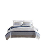 Nautica - Twin Quilt Set, Soft & Breathable Cotton Bedding with Medium Weight Feel, Reversible 2 Piece Bed Set with Matching Pillowcase (Galewood Blue) Nautica