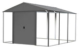 Arrow 10' x 12' Ironwood Galvanized Steel Hybrid Outdoor Shed Kit, Anthracite Arrow
