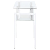 Coaster Home Furnishings - Dyer - Console Table with Tempered Glass Top, Shelf and Chrome Metal Frame - Living Room & Hallway - 48-Inch - White - 703439 Coaster Fine Furniture