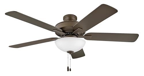 Hinkley Metro 52" LED Indoor Dual Mount Ceiling Fan - Traditional Style, Reversible Wooden Fan Blades - Metallic Matte Bronze - Remote Sold Separately Hinkley