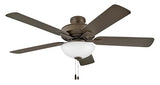 Hinkley Metro 52" LED Indoor Dual Mount Ceiling Fan - Traditional Style, Reversible Wooden Fan Blades - Metallic Matte Bronze - Remote Sold Separately Hinkley