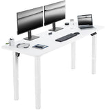 VIVO Electric Height Adjustable 71 x 30 inch Memory Stand Up Desk, White Extra Deep Table Top, White 4-Leg Dual Motor Frame, DESK-KIT-E4WW VIVO