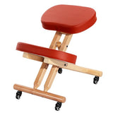 Master Massage Ergonomic Wooden Foldable Kneeling Chair for Office –Wood Folding Posture Chair - Cinnamon Master Massage Equipment