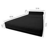 D&D Futon Furniture Sleeper Chair Folding Bed, Studio Sofa Guest Folded Mattress, High Density Foam (70 x 32 x 6, Black) D&D Futon Furniture