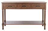 SAFAVIEH Home Collection Peyton Brown 3-Drawer Lower Shelf Console Table CNS5705C SAFAVIEH