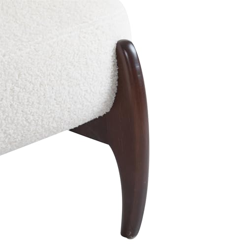 25.5 Inch Modern Boucle Lounge Chair with Solid Wood Frame, Soft and Durable Boucle Upholstery, Accent Chair,Upholstered Armchair ,Perfect for Living Room, Bedroom, or Office (1, Beige, 25.5") TEVUTEVU