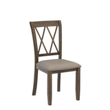Roundhill Furniture Windvale Fabric Upholstered Dining Chair, Set of 2, Brown Roundhill Furniture