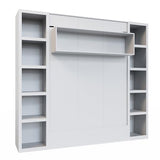 Oakland Living Easy-Lift Full Murphy Wall Bed in White with Two Bookshelves Oakland Living