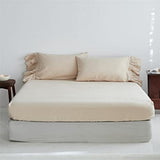 Simple&Opulence Linen Fitted Sheet (1 Piece) - 14 Inch Deep Pocket Mattress Cover Natural Flax Cotton Blended Soft Breathable Bedding - Linen, King Size Simple&Opulence