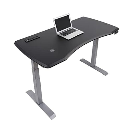 WorkPro® Electric 60"W Height-Adjustable Standing Desk with Wireless Charging, Black - WoodArtSupply