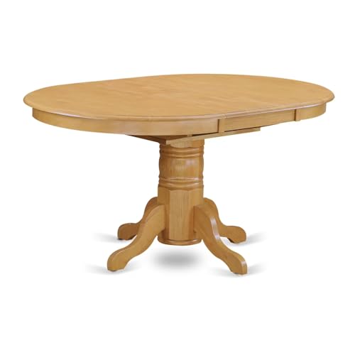 East West Furniture AVGR5-OAK-W 5 Piece Dining Room Table Set Includes an Oval Kitchen Table with Butterfly Leaf and 4 Dining Chairs, 42x60 Inch, Oak East West Furniture