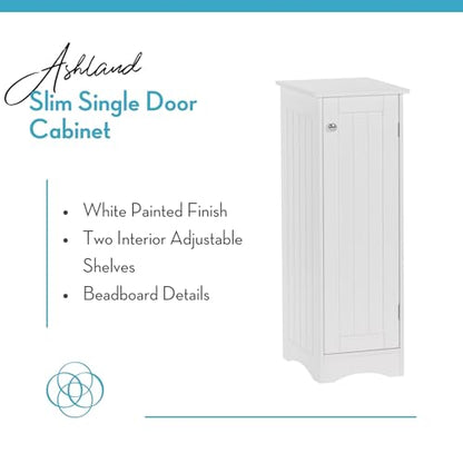 RiverRidge Ashland Slim Cabinet, White - WoodArtSupply