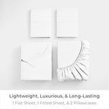 Mellanni Full Sheets Set - 4 PC Iconic Collection Bedding - Hotel Luxury, Extra Soft, Cooling Bed Sheets - Wrinkle, Fade, Stain Resistant (Full, White) Mellanni