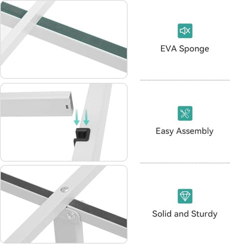 YITAHOME Farmhouse King Size Bed Frame with Charging Station and Led Light, Wooden Platform Tall Storage Headboard Bed Frame, Sliding Barn Door, Metal Slats Support, No Box Spring Needed, White YITAHOME