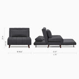 Artdeco Home 40" W Convertible Futon Chair with Matching Pillow(s) for Small Space Living Room and Apartment (03 Charcoal) A Artdeco Home