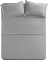 Comfort Spaces Microfiber Set 14" Deep Pocket, Wrinkle Resistant All Around Elastic-Year-Round Cozy Bedding Sheet, Matching Pillow Cases,4pieces, Twin, Light Gray,CS20-0119 Comfort Spaces