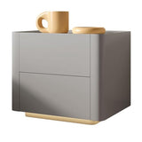 Bedside Table with Bottom Sensor Light, Smart Lighted Nightstand with Drawers for Bedroom Furniture(Grey) WoodArtSupply