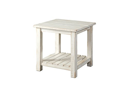 Martin Svensson Home Barn Door End Table, Antique White - WoodArtSupply