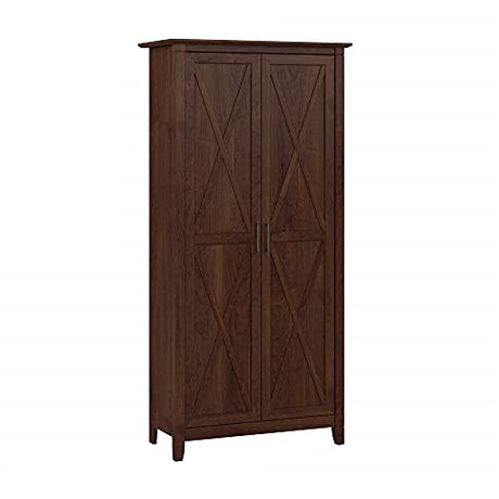 Bush Furniture Key West Tall Storage Cabinet with Doors in Bing Cherry Accent Chest for Home Office, Living Room, Entryway, Kitchen Pantry and More Bush Business Furniture