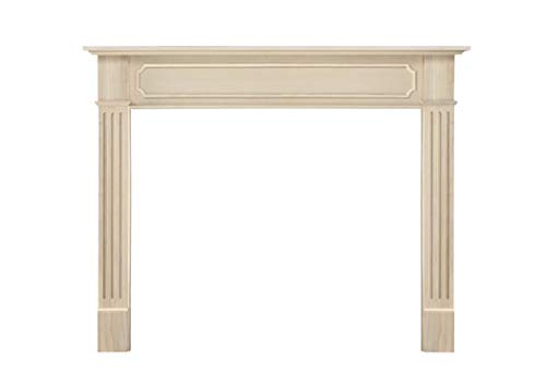 Pearl Mantels ARYB50111 Easy Slim Profiled Transitional Styled Wood Mantel Surround, 50" W x 42" H, Unfinished