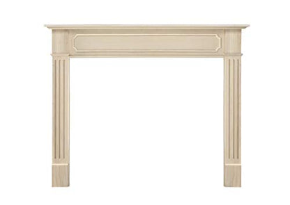 Pearl Mantels ARYB50111 Easy Slim Profiled Transitional Styled Wood Mantel Surround, 50" W x 42" H, Unfinished