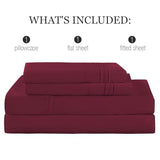 Yibeizi Twin Sheets Set, Red Cooling Hypoallergenic Microfiber Single Bed Sheets, Soft Oeko-Tex Extra Deep Pocket Sheets & Pillowcases Wrinkle Free Bedsheets Yibeizi