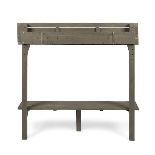 Christopher Knight Home Caribbean Outdoor Acacia Wood Balcony Bar Set, 3-Pcs Set, Grey Finish - WoodArtSupply