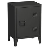 MIOCASA Nightstand Modern End Side Table Steel Bedside Storage Cabinet with Shelf Easy Assembly for Living Room Bedroom (Black) MIOCASA