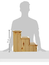 TRIXIE Indoor Wooden 3-Step Pet Stairs with Storage Compartments for Pet Toys, Natural TRIXIE